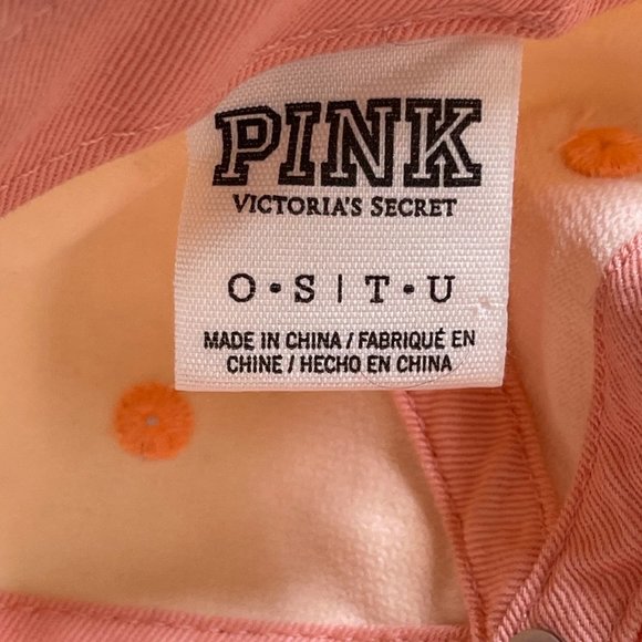 PINK by Victoria’s Secret women's fits most orange embroidered clip back hat - Picture 5 of 6